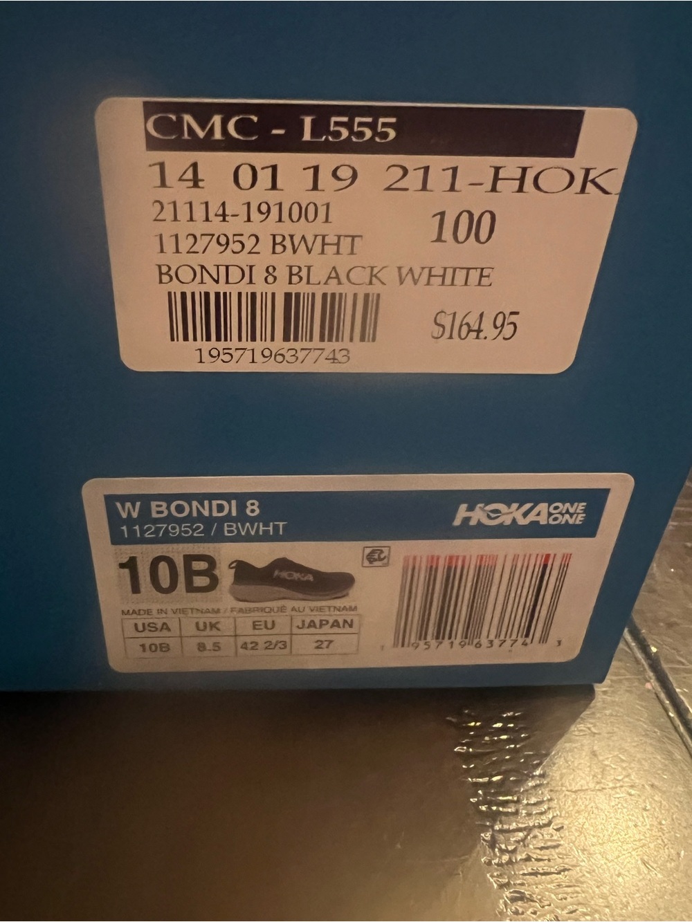 Hoka Women's Black Athletic Running Shoes with White Side Logo - Picture 4 of 7